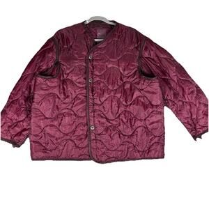 Field coat liner Mens Sz #8415-00-782-2889 dyed wine buttons